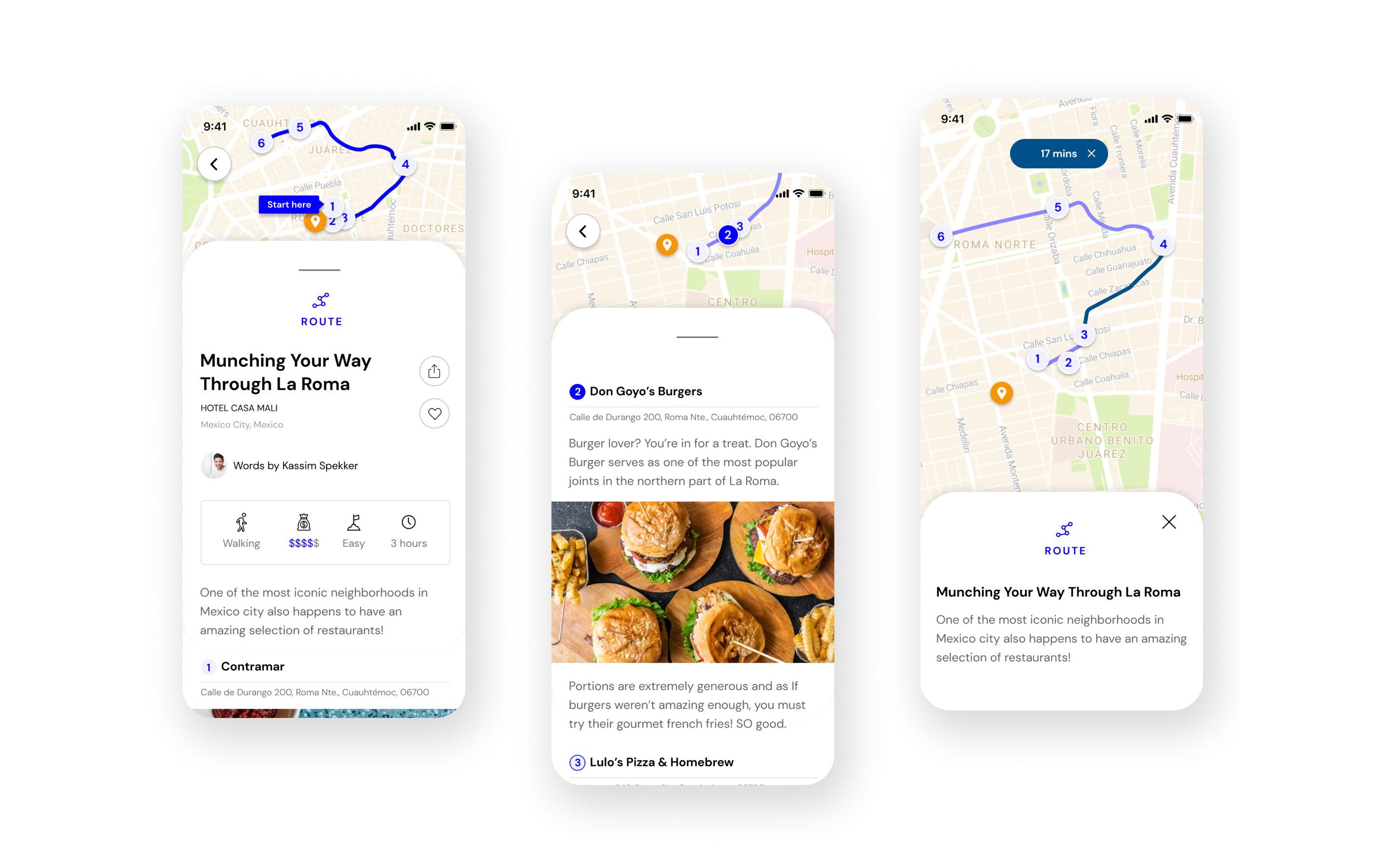 Self-guided route · La Roma, Mexico City